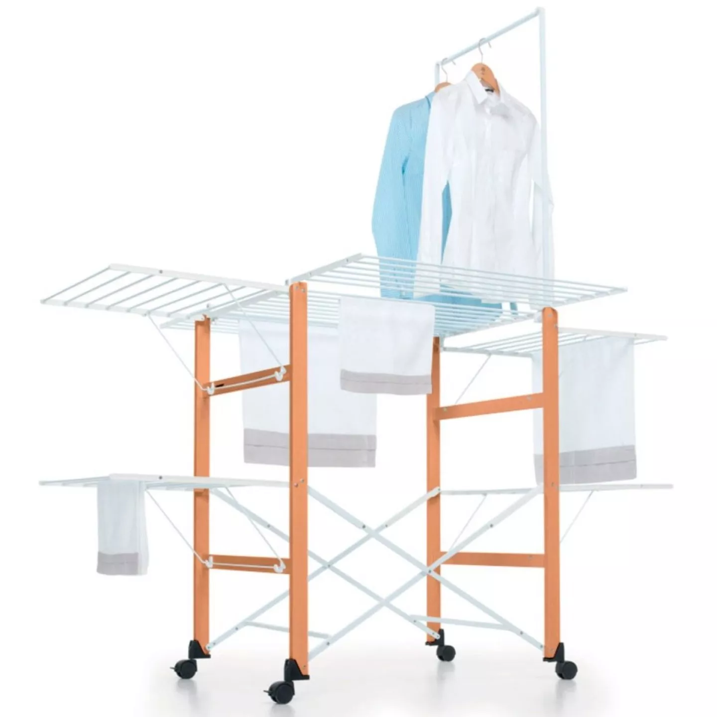 Сушарка для білизни складна (сушка для одягу, трансформер, на колесах, багатоярусна сушарка) Super-Gulliver noce Foppapedretti-1