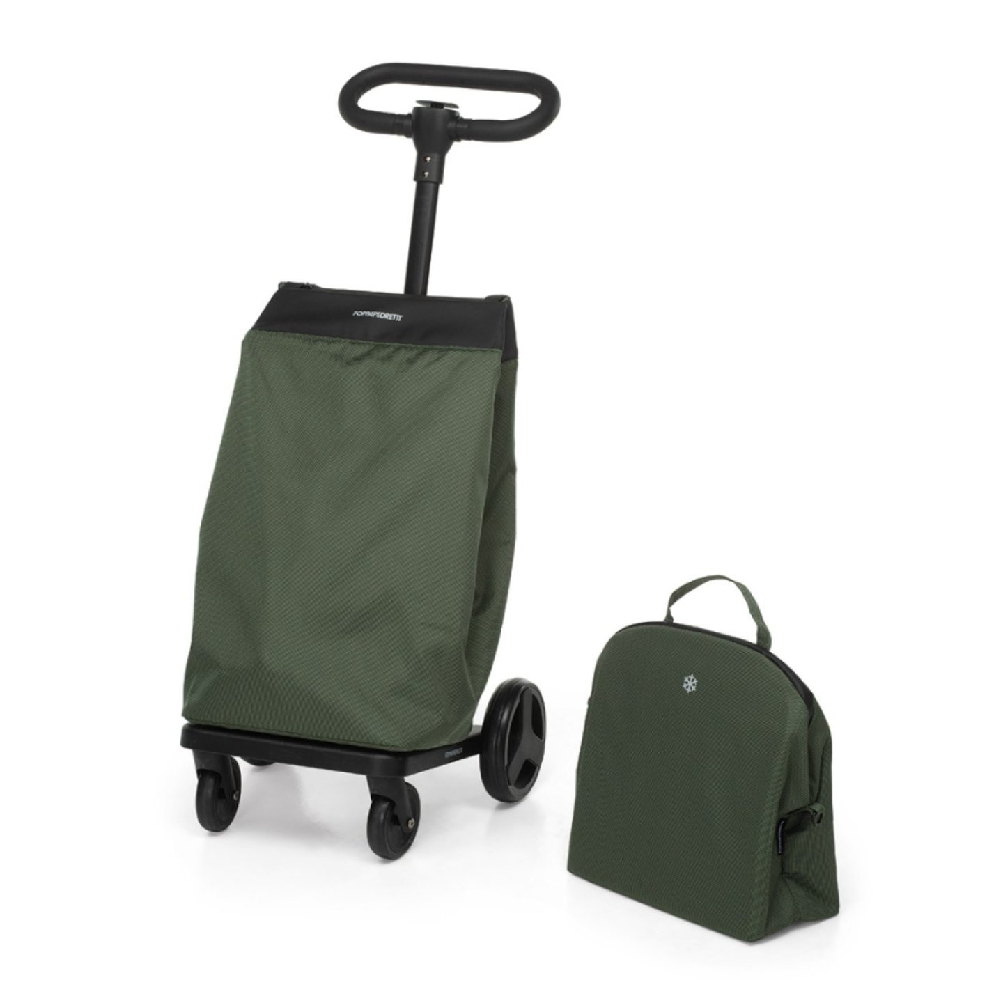 Сумка-візок з колесиками для покупок господарська (кравчучка, трансформер, на колесах, складена) Go Go Green Foppapedretti-1