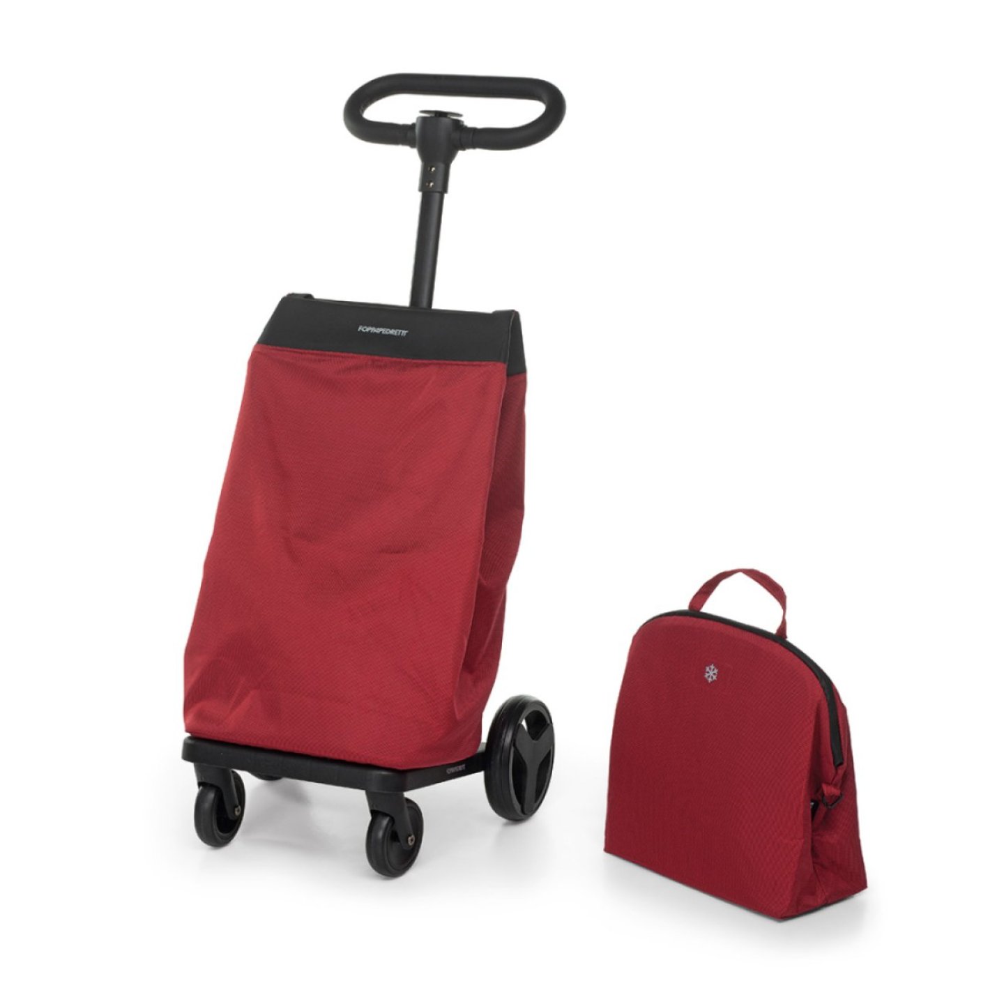 Сумка-візок з колесиками для покупок господарська (кравчучка, трансформер, на колесах, складена) Go Go Red Foppapedretti-1