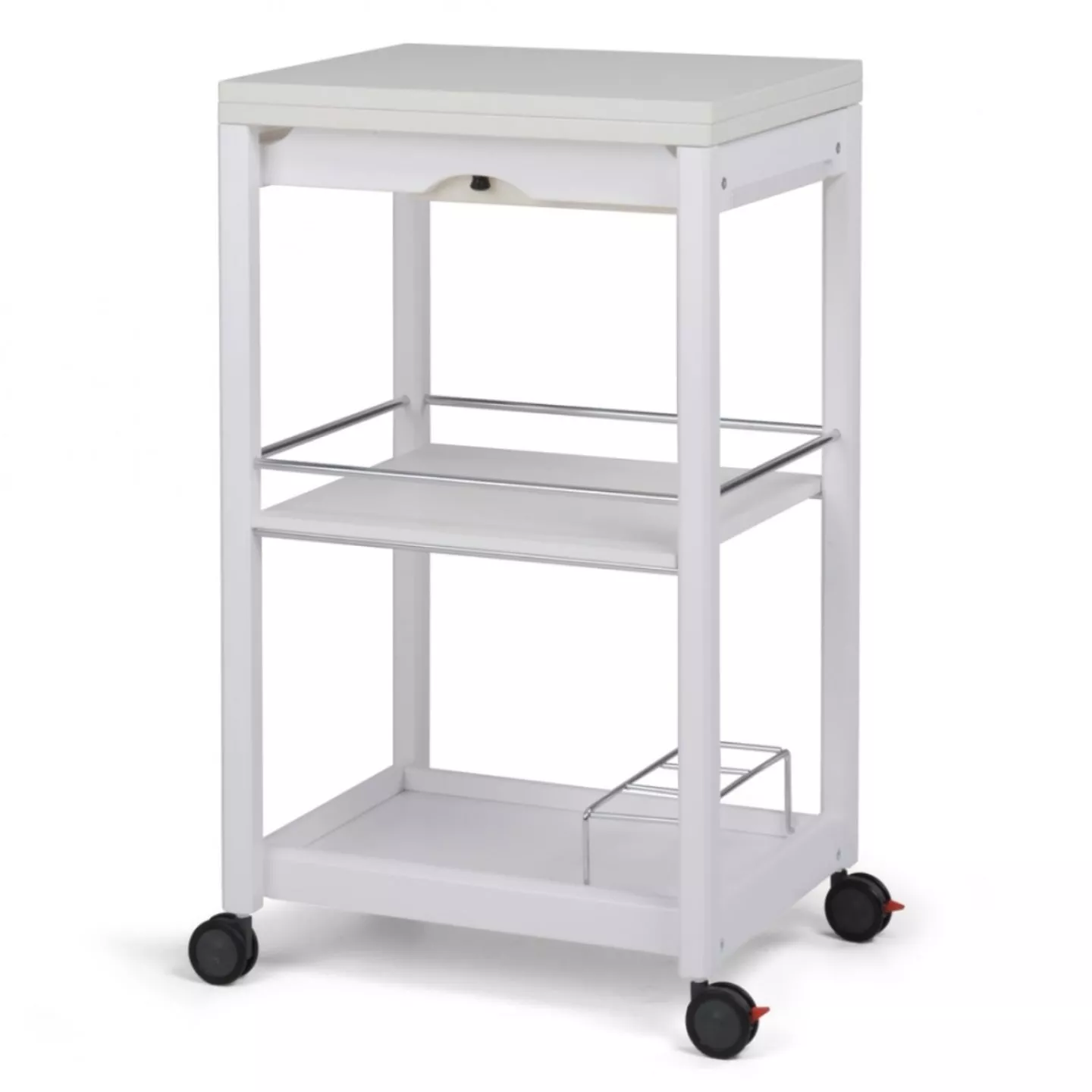 Розкладний столик на коліщатках Серві Ту (Білий)-1