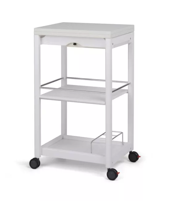 Розкладний столик на коліщатках Серві Ту (Білий)