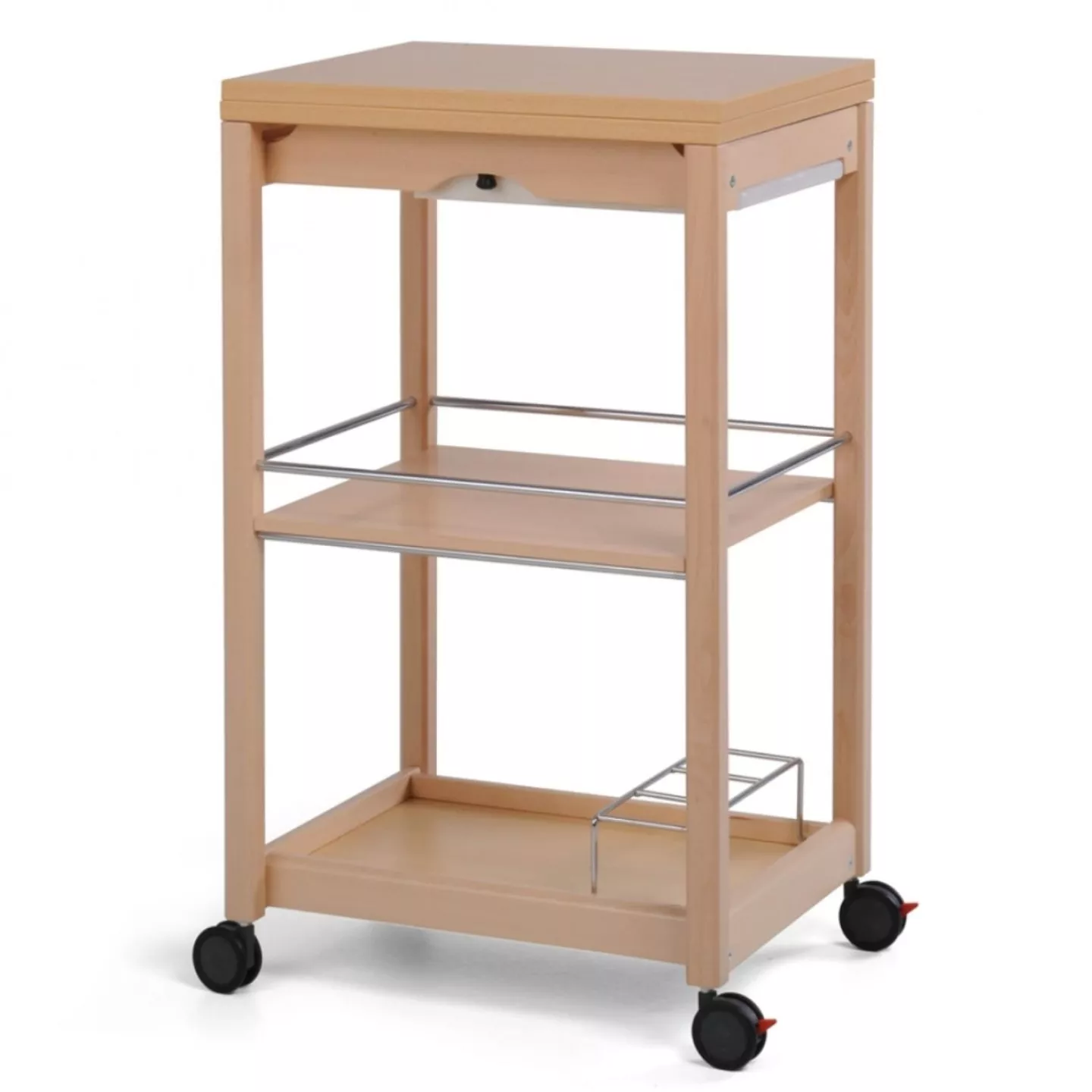 Розкладний столик на коліщатках Серві Ту (Натуральний)-1