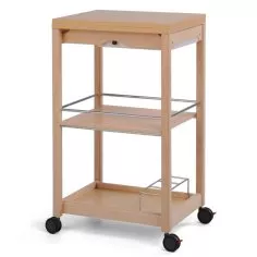 Розкладний столик на коліщатках Серві Ту (Натуральний)