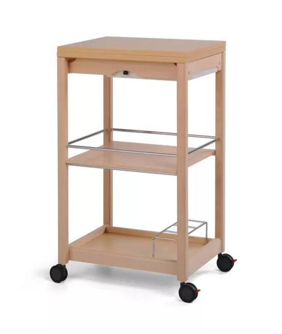 Розкладний столик на коліщатках Серві Ту (Натуральний)