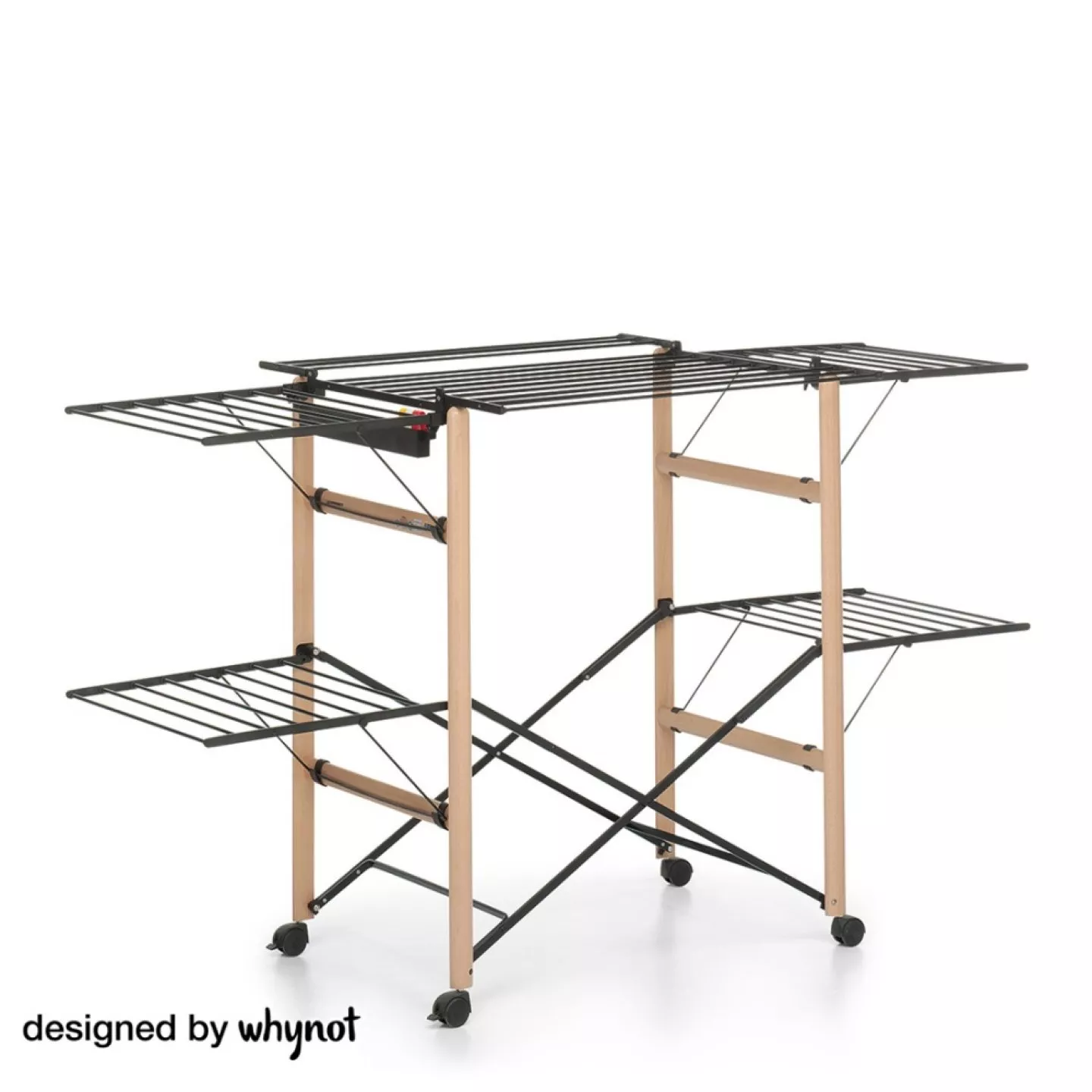 Сушарка для білизни складна (сушка для одягу, трансформер, на колесах, багатоярусна) Gulliver 4.0 naturale Foppapedretti-1